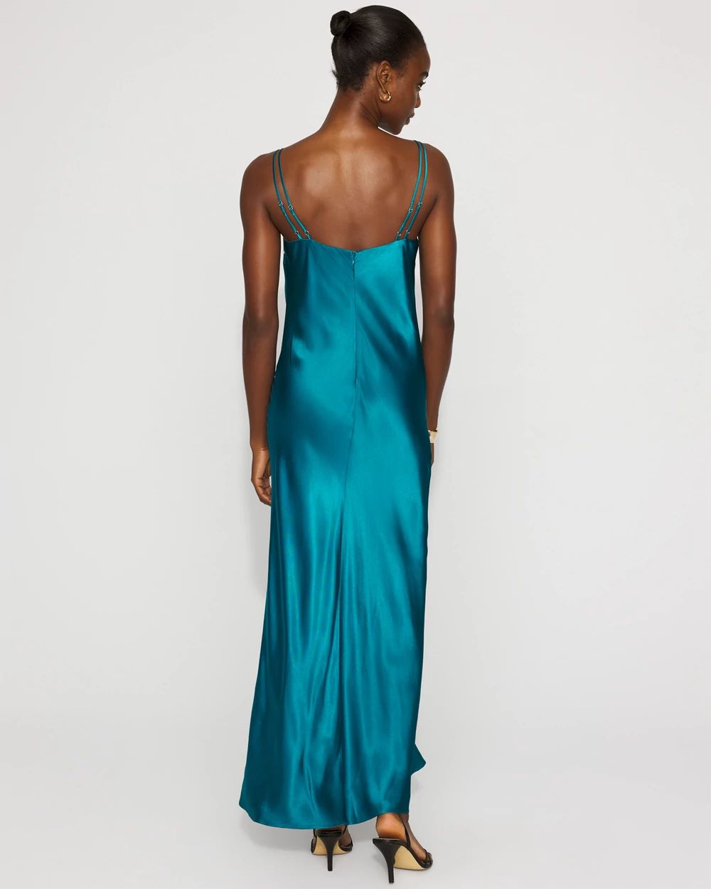 Square Neck Satin Slip Dress | White House Black Market